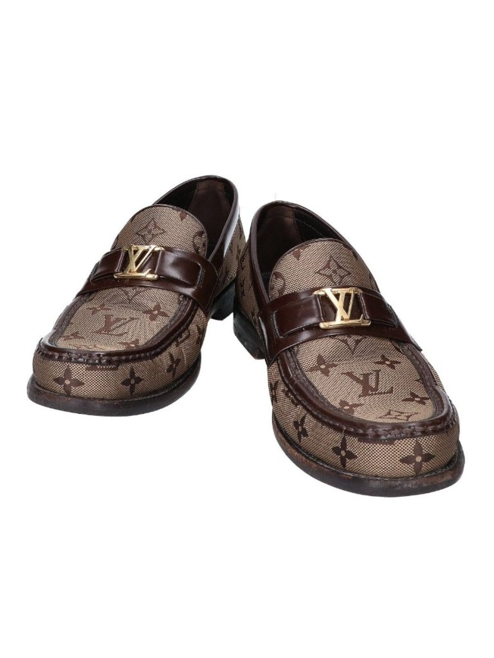 Louis Vuitton Monogram Jacquard Leather Major Line Loafers 7.5